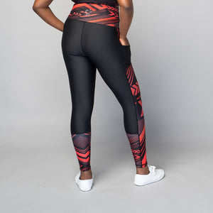 High-waisted Butiful leggings with pockets and African-inspired Ankara print – TYNA Activewear