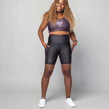 Load image into Gallery viewer, Signature Purple High Rise Biker Shorts