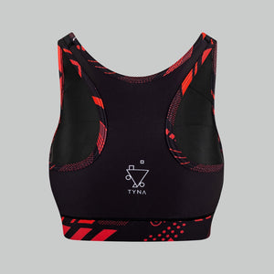 Soko Ankara Red Sports Bra – African print racerback sports bra for gym and yoga