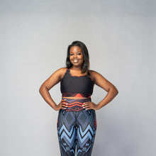 Load image into Gallery viewer, Soko Ankara Red Sports Bra – African print racerback sports bra for gym and yoga