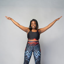 Load image into Gallery viewer, Soko Ankara Red Sports Bra – African print racerback sports bra for gym and yoga