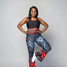Load image into Gallery viewer, Soko Ankara Red Sports Bra – African print racerback sports bra for gym and yoga