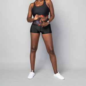 Women’s TYNA Activewear booty shorts with Ankara print – sweat-wicking and sculpting fit