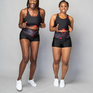 Women’s TYNA Activewear booty shorts with Ankara print – sweat-wicking and sculpting fit