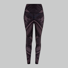 Load image into Gallery viewer, TYNA Soko Ankara Brown Vibrant Leggings – women’s high-waisted African print gym leggings with pockets