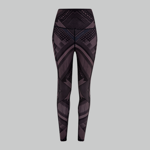 TYNA Soko Ankara Brown Vibrant Leggings – women’s high-waisted African print gym leggings with pockets