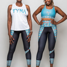 Load image into Gallery viewer, Batiq Cyan Butiful Leggings (Side Pockets)