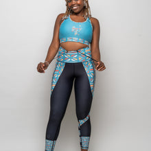 Load image into Gallery viewer, Batiq Cyan Butiful Leggings (Side Pockets)