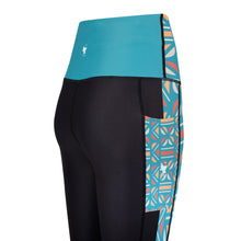 Load image into Gallery viewer, Batiq Cyan Butiful Leggings (Side Pockets)