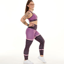 Load image into Gallery viewer, Signature On Purple Funky Leggings