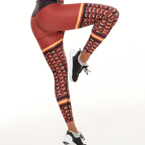 Siefay  On Iron Red Funky Leggings